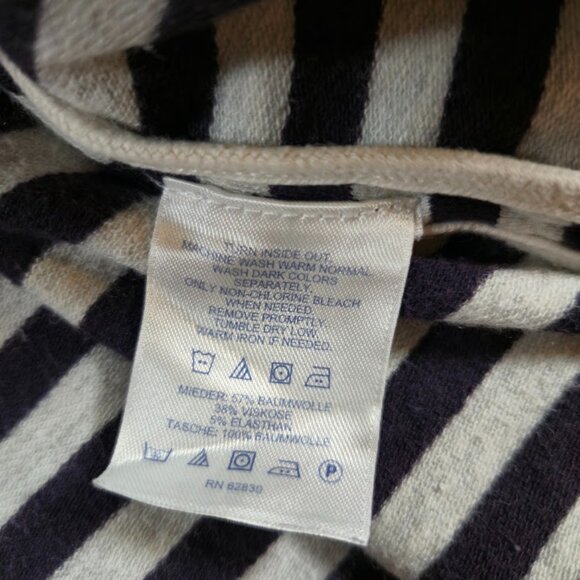 Lands' End Women's Striped Knit Cardigan Size Medium Pockets Preppy Casual - Picture 6 of 6